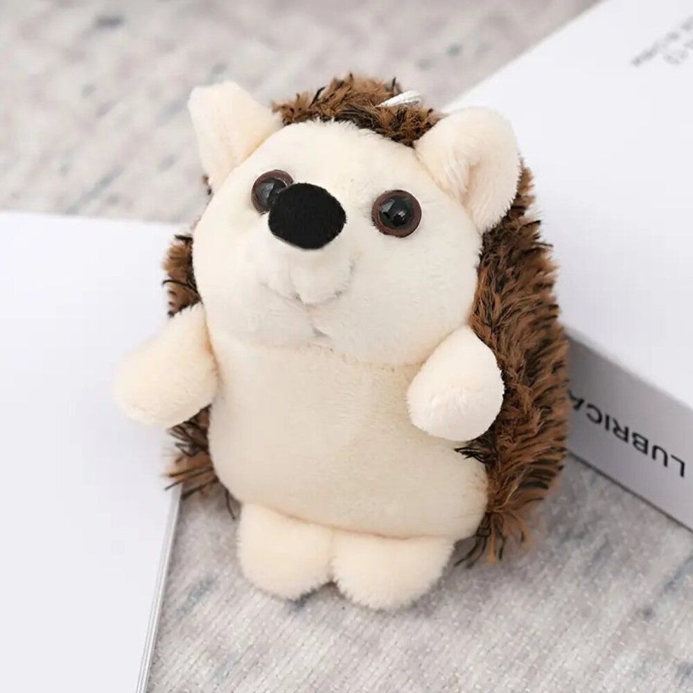 4" Cute Cartoon Hedgehog Plush Animal Keychain Mini Doll